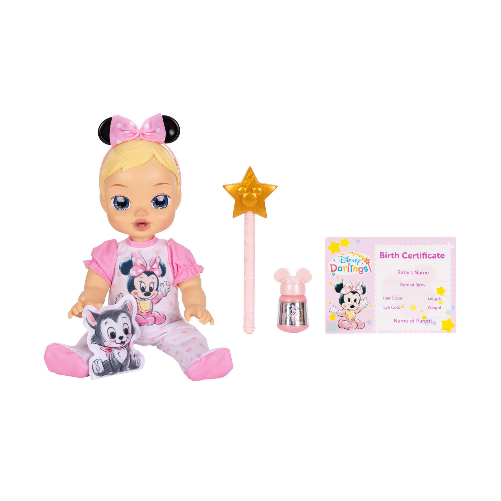 Disney Darlings 13-Inch Interactive Baby Doll – Magical Lights, Sounds, Music & Wand – Minnie-Inspired Nurturing Doll with Accessories – Multiple Skin Tones, Eye Colors – Ages 2 and Up - Image 12