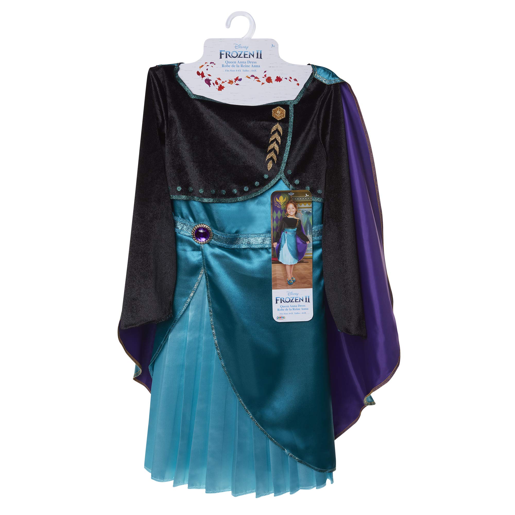 Disney Frozen 2 Queen Anna Dress - Outfit Fits Sizes 4-6X - Costume for Girls Ages 3+ - Image 7