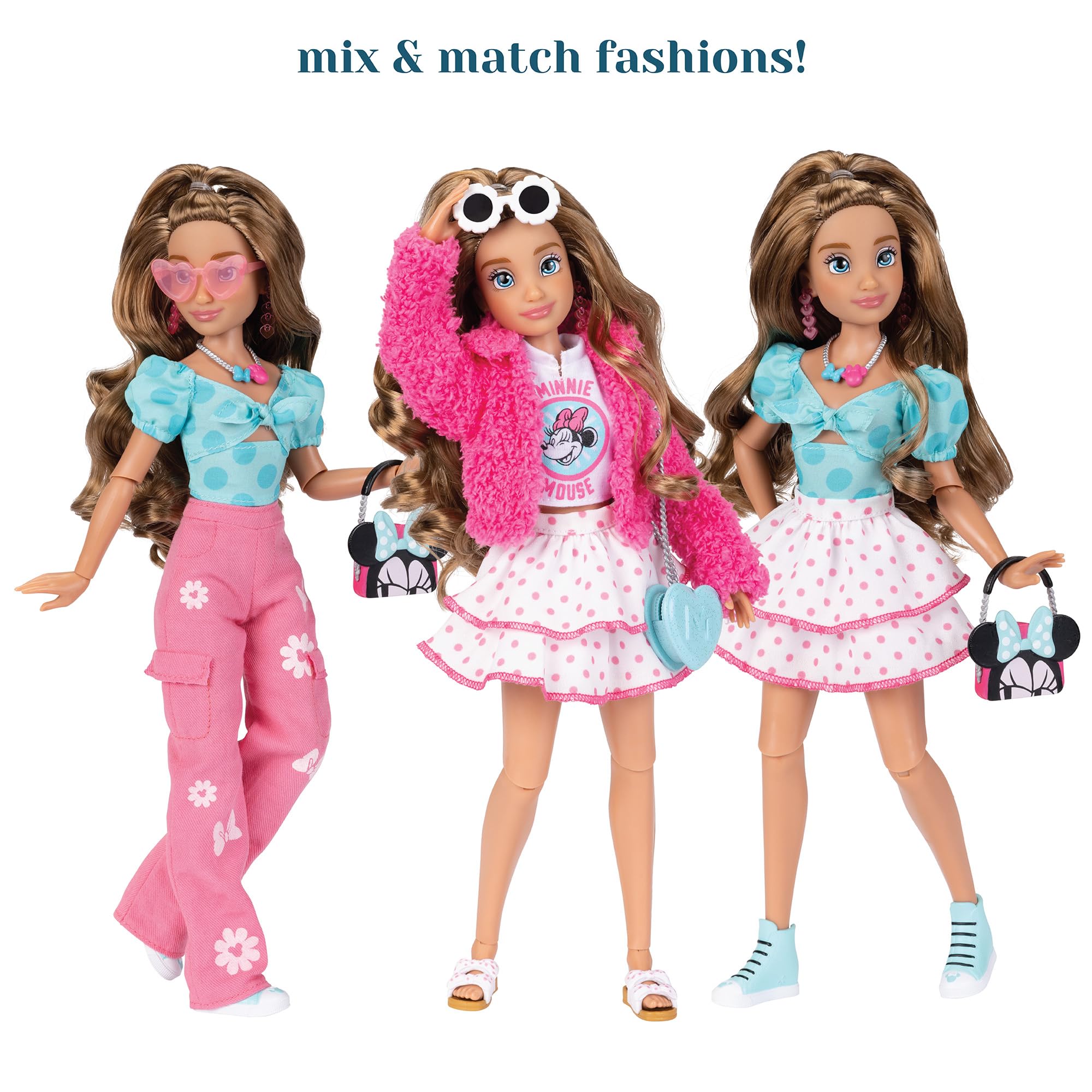 Disney ily 4EVER Dolls Minnie 11.5" Tall with 13 Points of Articulation, Two Complete Mix-and-Match Outfits and Glittery Mickey Ring for You! - Image 5