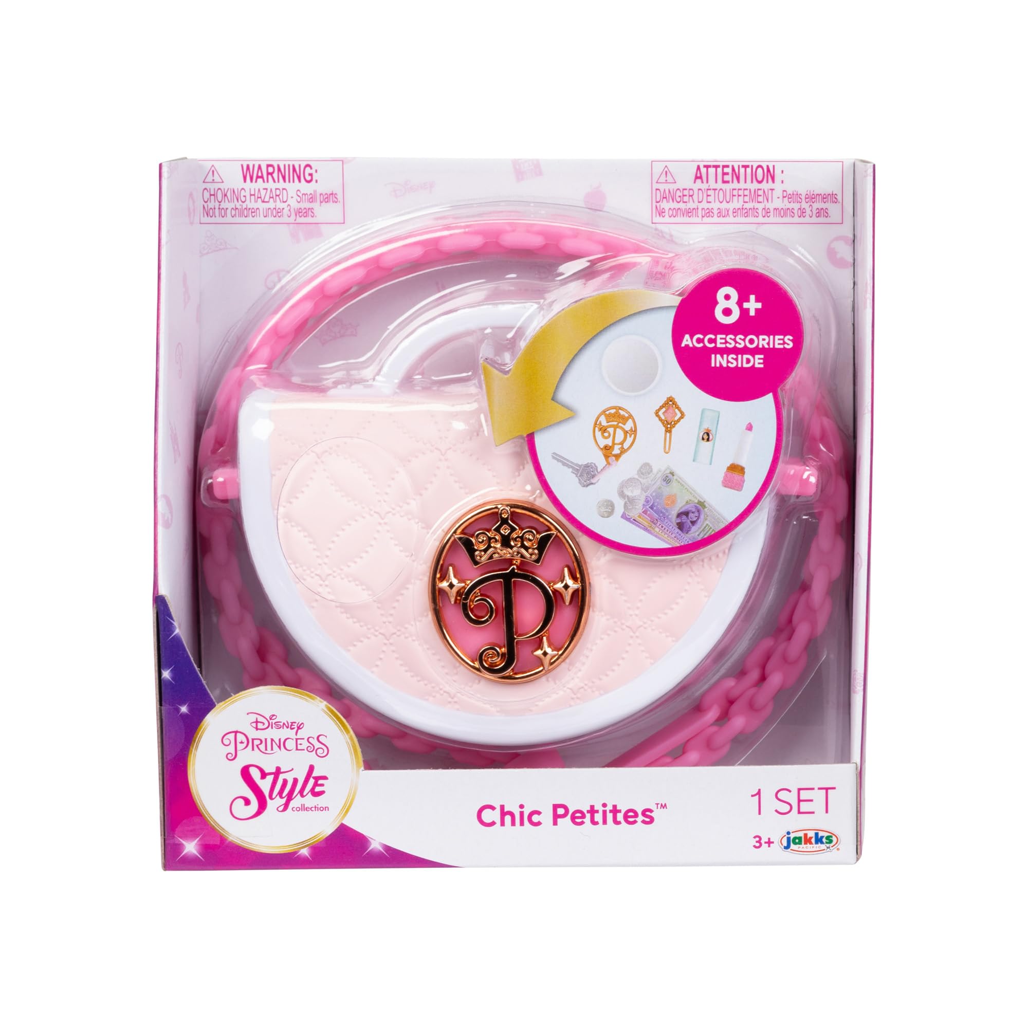 Disney Princess Style Collection Purse - Pretend Play Chic Petite Bag E - Mini Soft Vinyl Handbag for Girls Ages 3 and Up with 5+ Accessories - Image 5