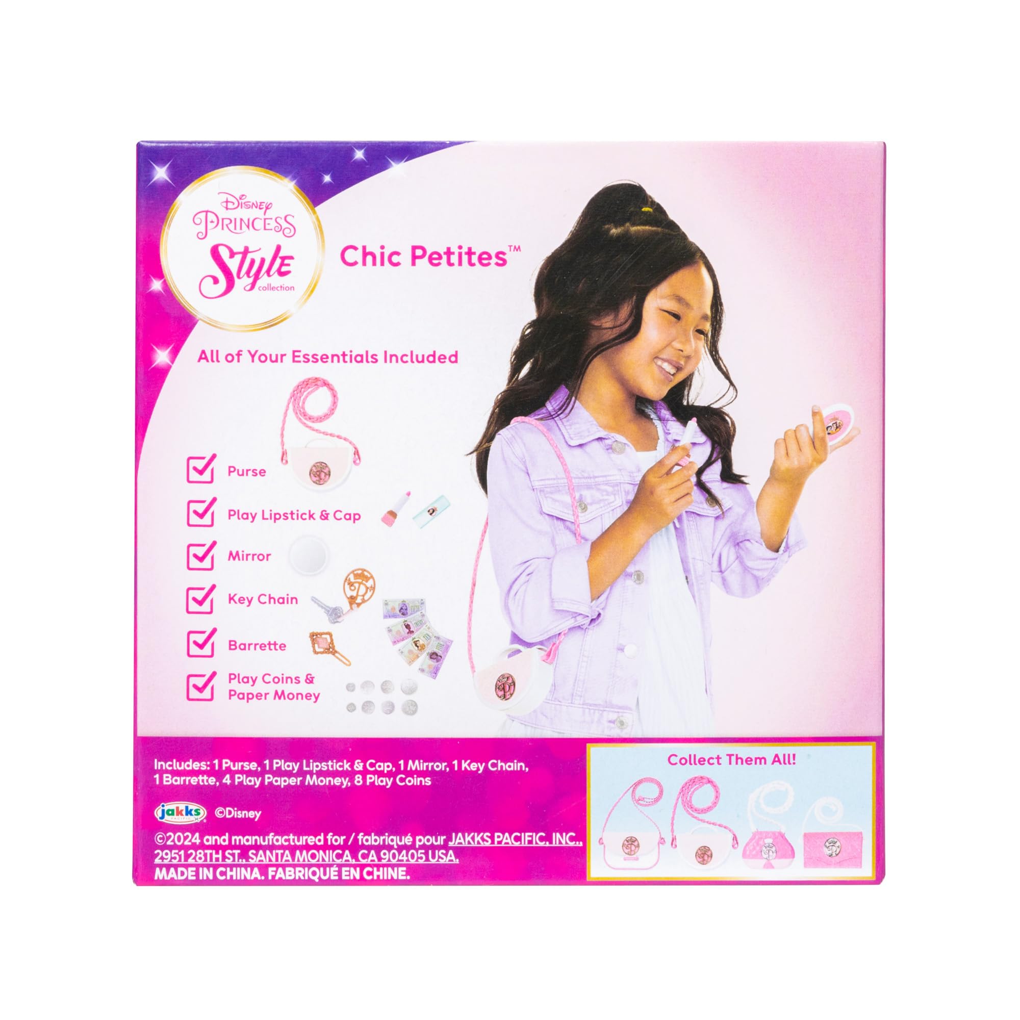 Disney Princess Style Collection Purse - Pretend Play Chic Petite Bag E - Mini Soft Vinyl Handbag for Girls Ages 3 and Up with 5+ Accessories - Image 6