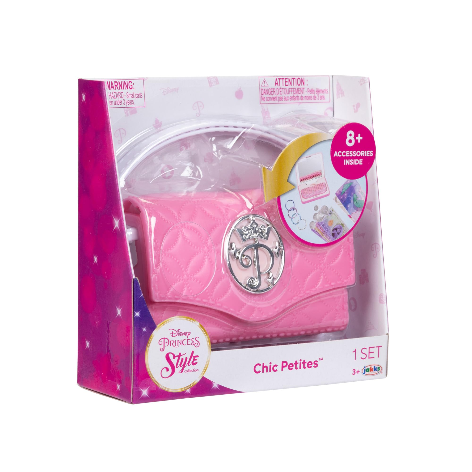 Disney Princess Style Collection Purse - Pretend Play Chic Petite Bag D - Mini Soft Vinyl Handbag for Girls Ages 3 and Up with 5+ Accessories - Image 7