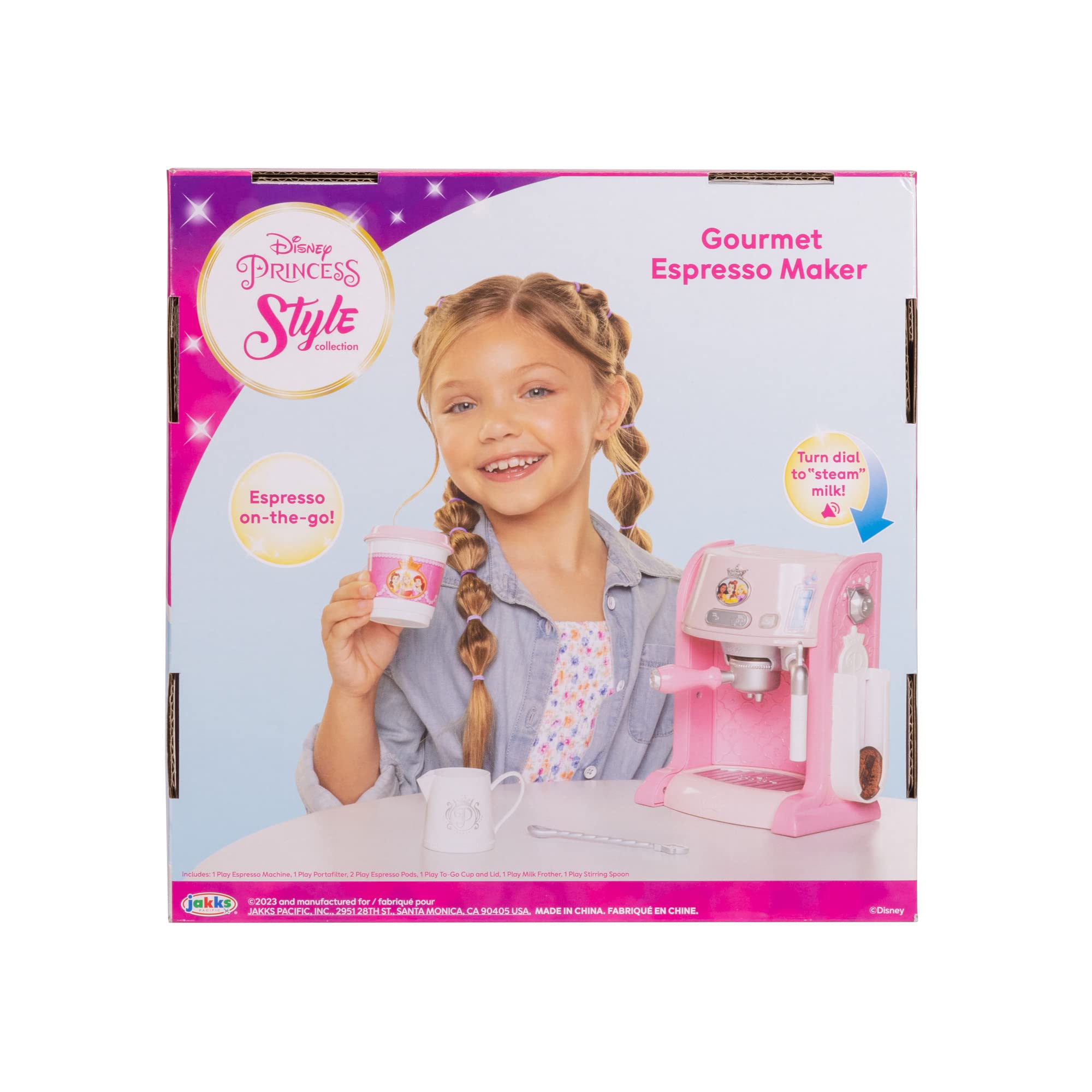 Disney Princess Style Collection Toy Espresso Machine for Kids, Coffee Maker Play Kitchen Accessories Gift for Girls & Kids - Image 8