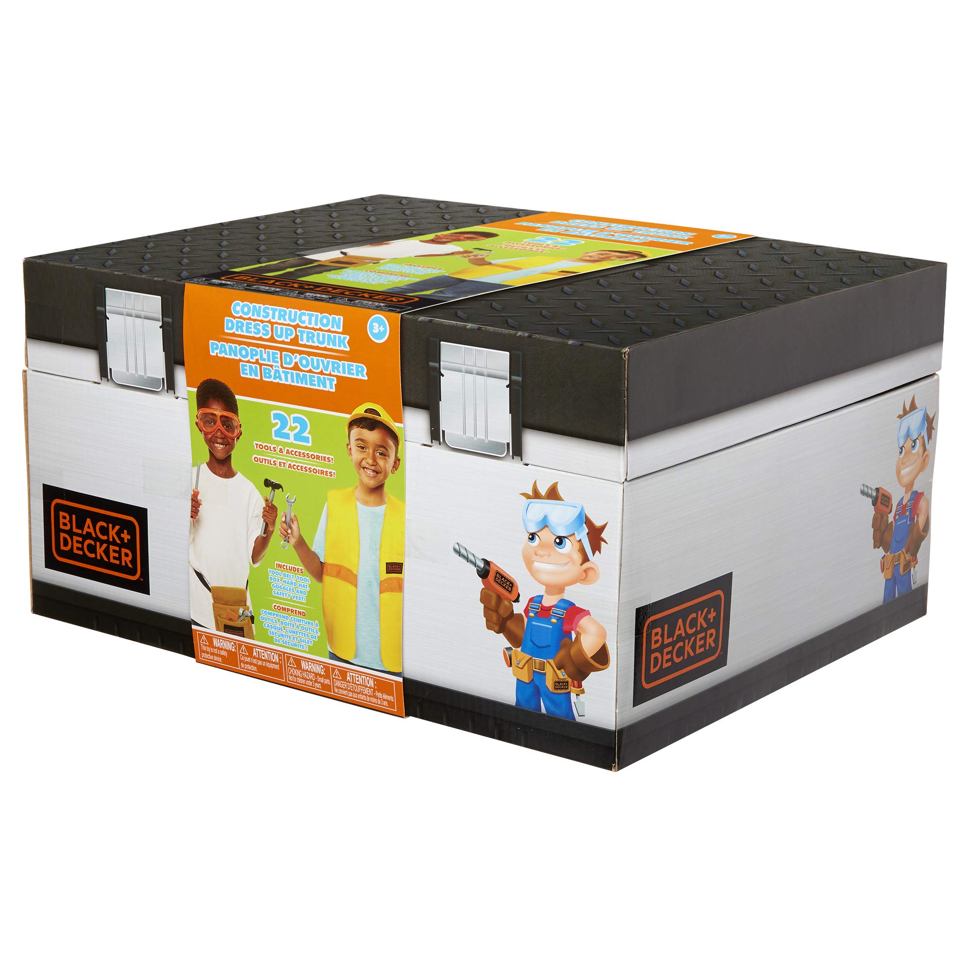 JAKKS Pacific BLACK+DECKER Kids Tool Set Pretend Play Trunk with Tool Box, Construction Vest & Hard Hat – 22 Piece Set [Amazon Exclusive] - Image 11