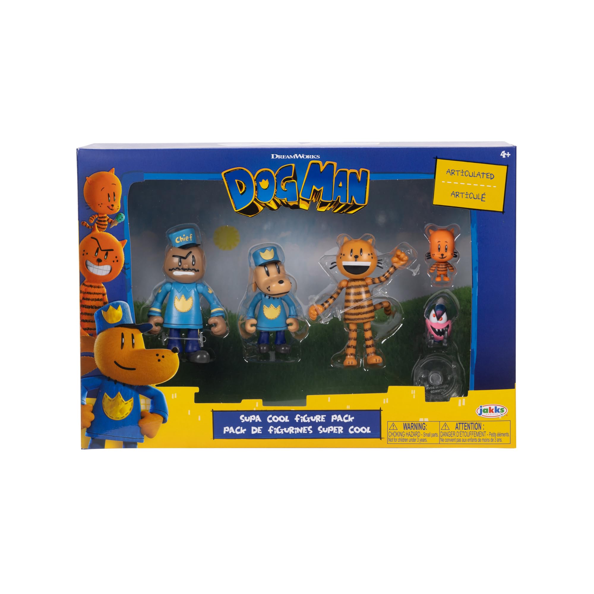 JAKKS Pacific Dog Man Movie Action Figures Multipack Set, Includes 2.5 Inch Scale Figures - Inspired by the Dog Man Movie Toys, Lil Petey, Petey, Chief, and Flippy! - Image 7