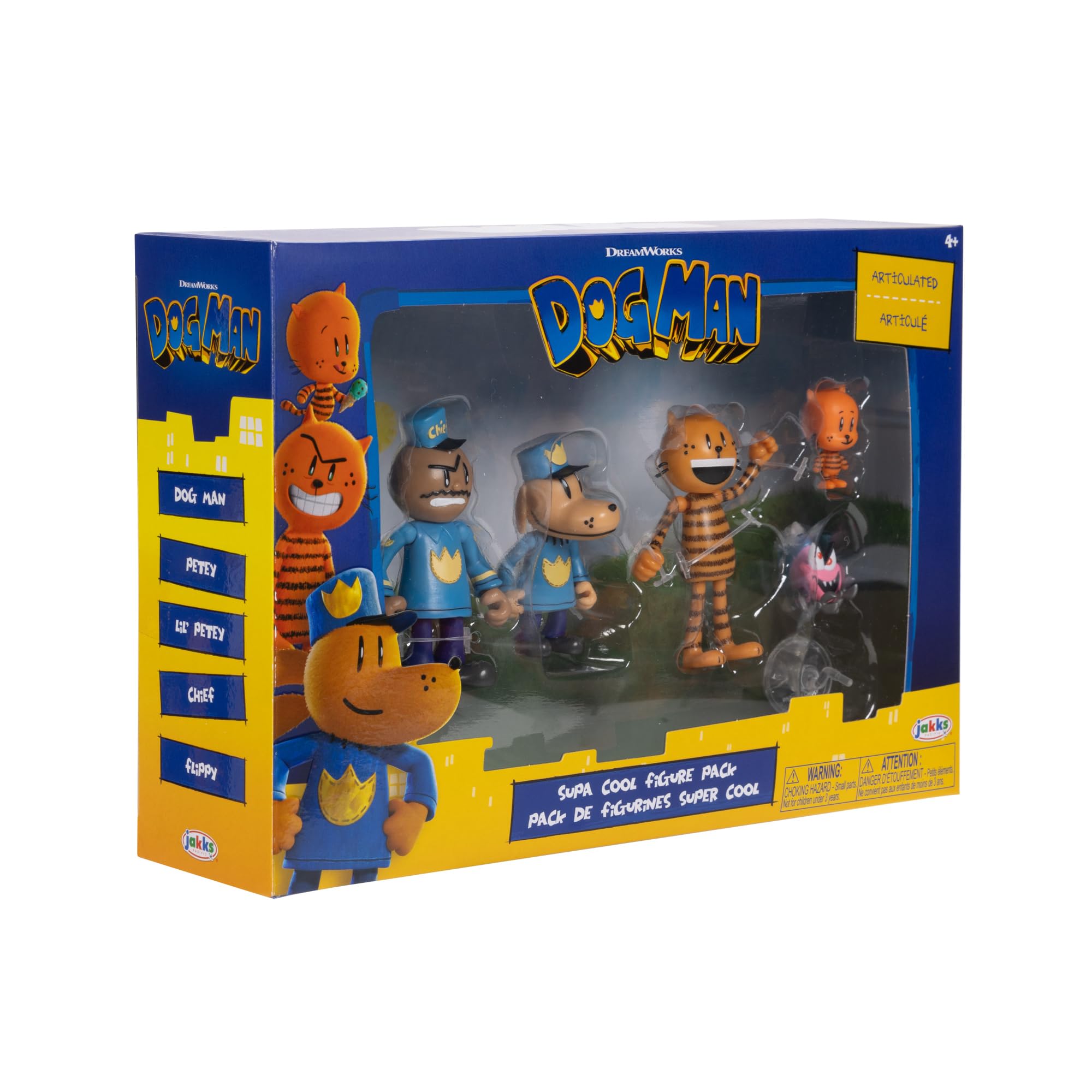 JAKKS Pacific Dog Man Movie Action Figures Multipack Set, Includes 2.5 Inch Scale Figures - Inspired by the Dog Man Movie Toys, Lil Petey, Petey, Chief, and Flippy! - Image 8