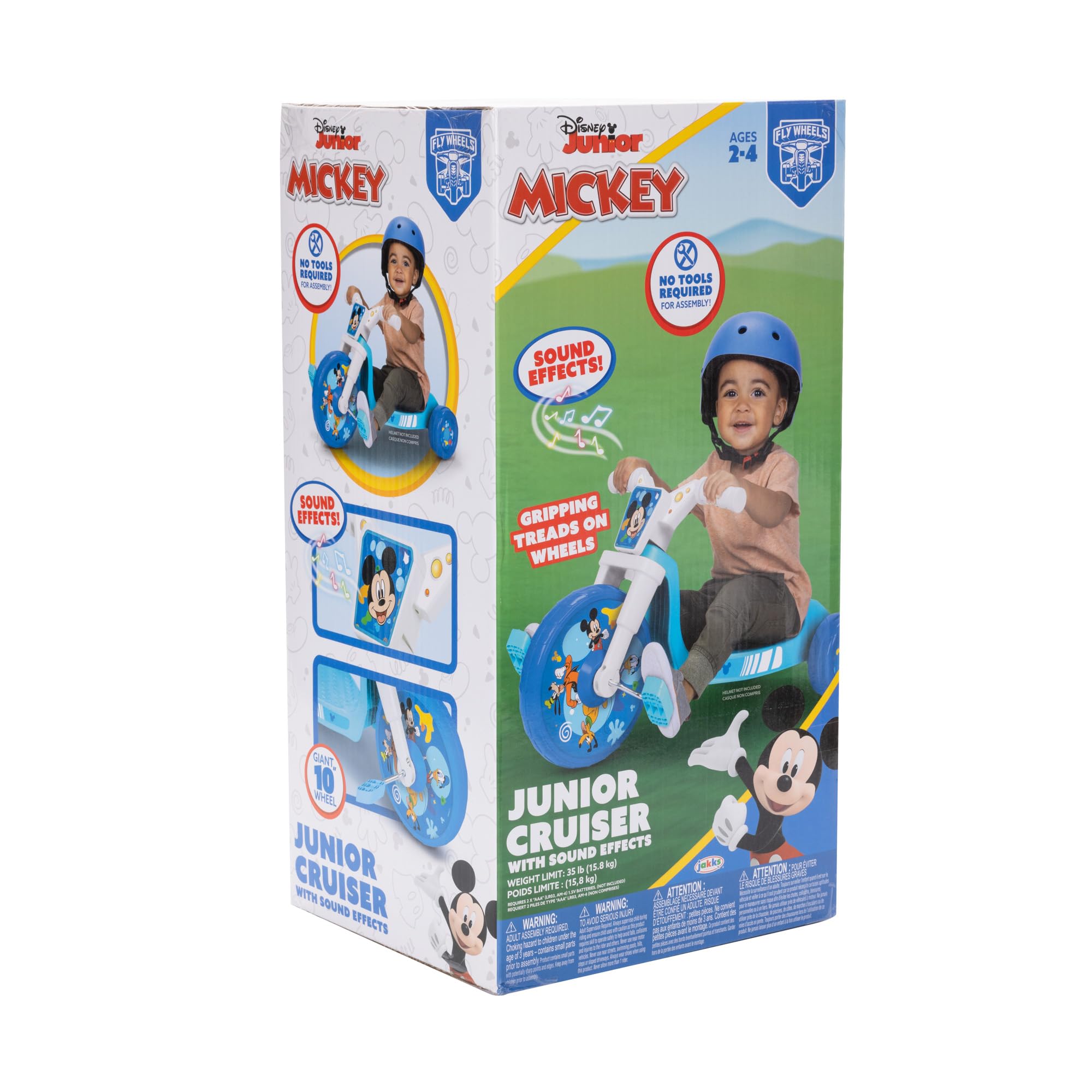 MICKEY MOUSE Ride-On 10" Fly Wheels Junior Cruiser Tricycle with Sounds - Toddler Bike Trike, Ages 2-4 - Image 5