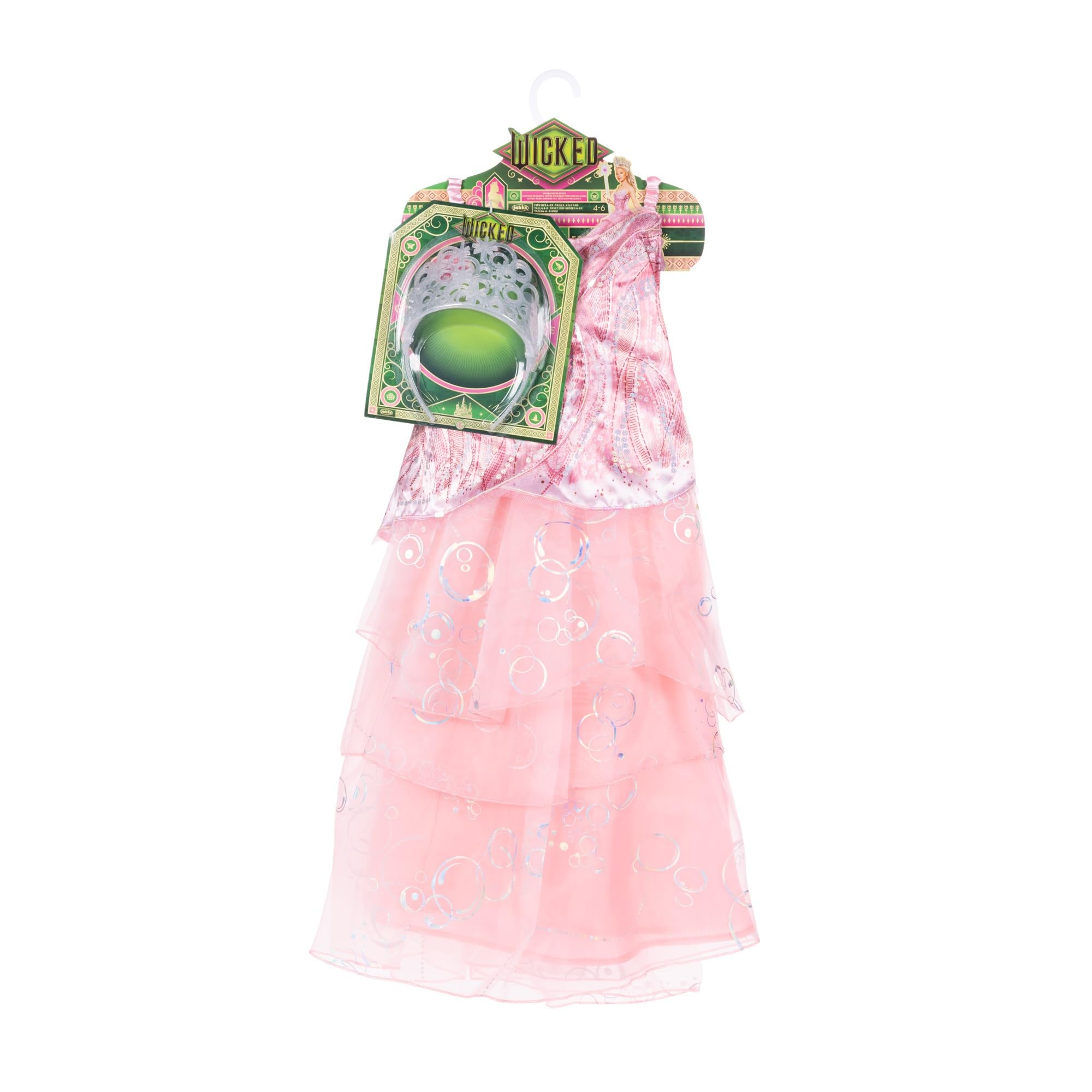 Wicked Glinda Dress for Girls Premium Official Wicked Costume Pink Bubble Dress & Shiny Tiara, with Holographic Sequin Details that Provide Shimmer and Shine! [Amazon Exclusive] - Image 6